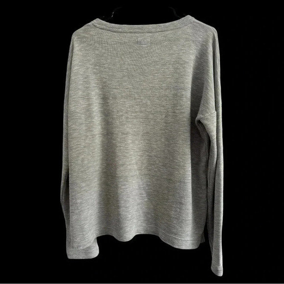 J. Crew Vintage Fleece Women's Gray V Neck Long Sleeve Sweater Top Size Large - Picture 5 of 13